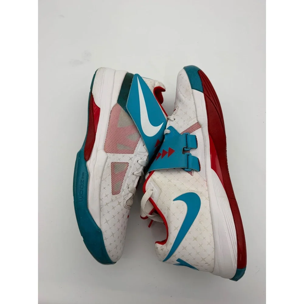 Nike KD 4 N7 Home White Dark Turquoise Red Basketball Shoes 519567-146 Mens 12